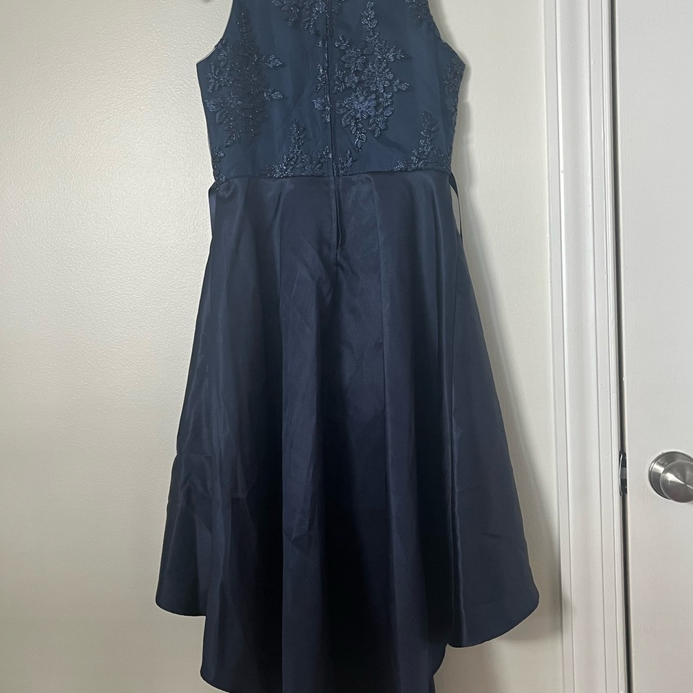 Rare Editions Navy Blue Floral Dress